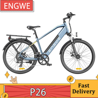 ENGWE P26 Mountain E-Bike 26 Inch Tire 36V 250W Motor 25Km/h Max Speed 17Ah Battery 100KM Range Front Suspension Electric Bike