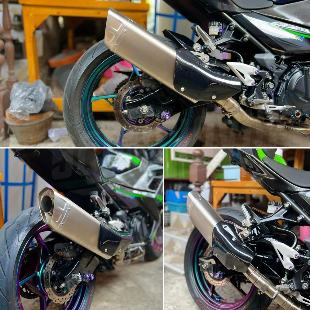 51MM Universal Motorcycle Exhaust Muffler for CBR650 Ninja Z 400 250 Z900 ZX6R ZX4R R9 Z1000 PCX125