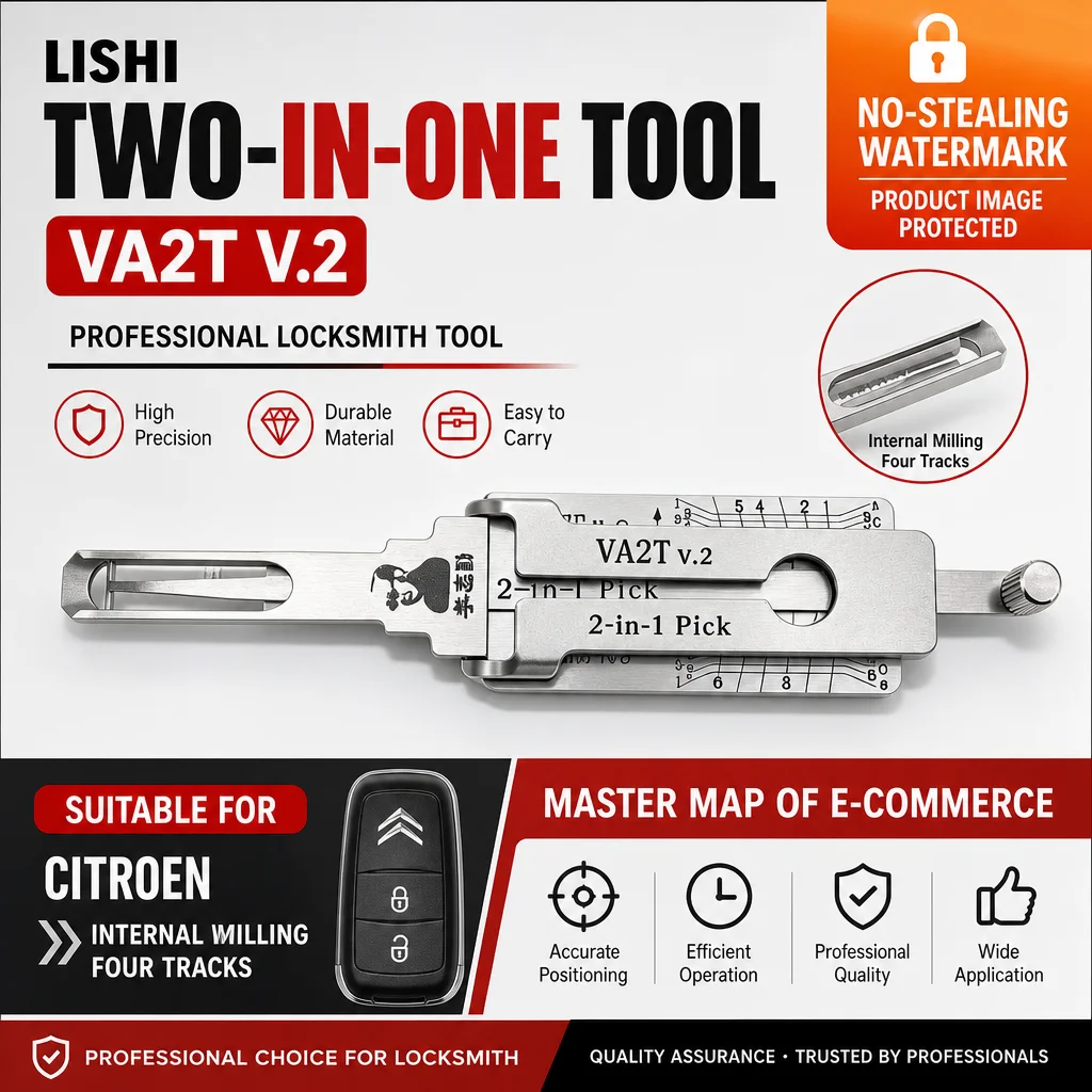 Lee's Two-In-One VA2T Car Lock Reading Gear Tool Logo. Citroen Key CNC Key Cutting Locksmith