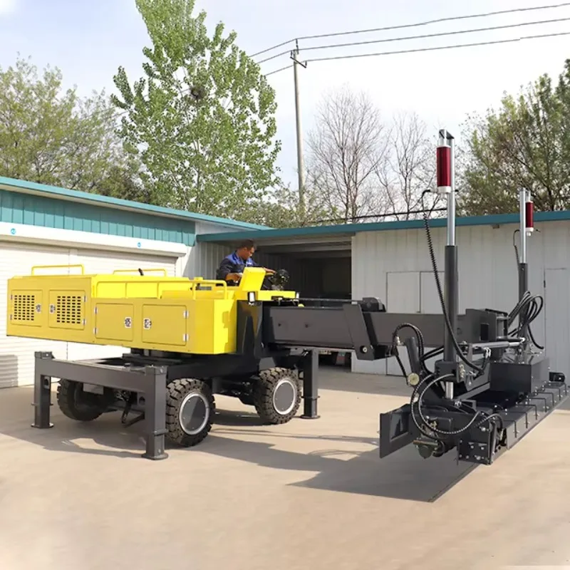 Customized Telescopic Arm Concrete Laser Leveling Screed Machine Diesel Engine Full Hydraulic 4 Wheel Drive Laser Guided Pump