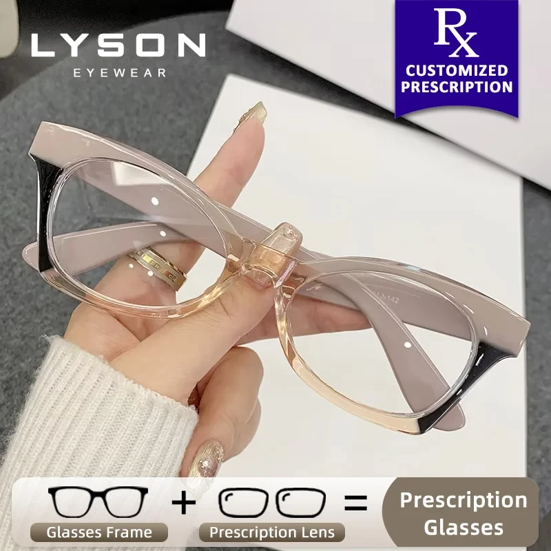 

LYSON модные овальные женские очки с защитой от синего света, антибликовые индивидуальные оптические очки в оправе для дальнозоркости, очки для близорукости