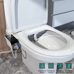 Bidet Toilet Seat Dual Nozzles Non-Electric Toilet Washer Bidet Seat Self-Cleaning Wash for Rear Or Female Washing Sanitizing