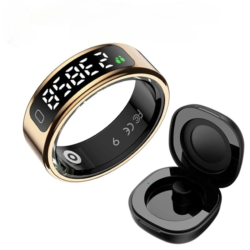 

2025 Новый экран дисплея, умное кольцо с жестами, видео/кисть, Tiktok, монитор здоровья, 1 атм, водонепроницаемый Smartring для Android iOS mi