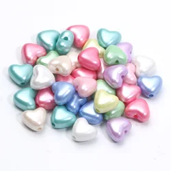 10x11MM Candy Colored Pearl Shaped Heart-shaped Bead Acrylic Material Loose Beads For Jewelry Making Handmade DIY Bracelets Gift