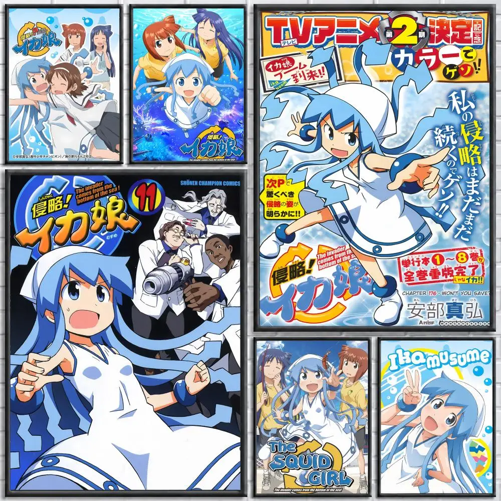 Anime Squid Girl Poster Poster Wall Sticker Waterproof Self Adhesive HD Art  Bedroom Bar Decor