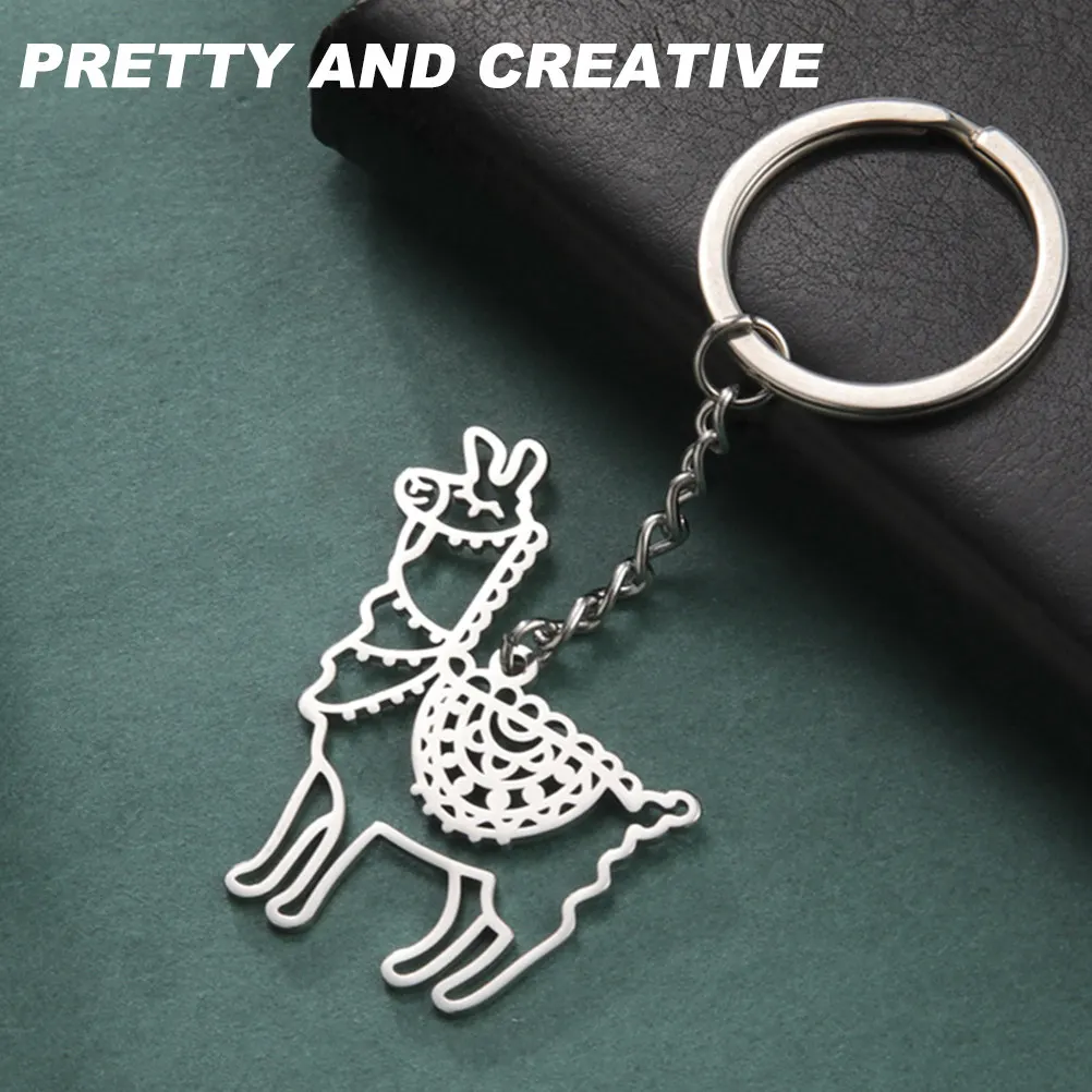 Fine Workmanship Alpaca Keychain Women Keychains for Car Keys Backpack Purse Bag Charm Cute Key Chain Pendant Luggage Decor Gift