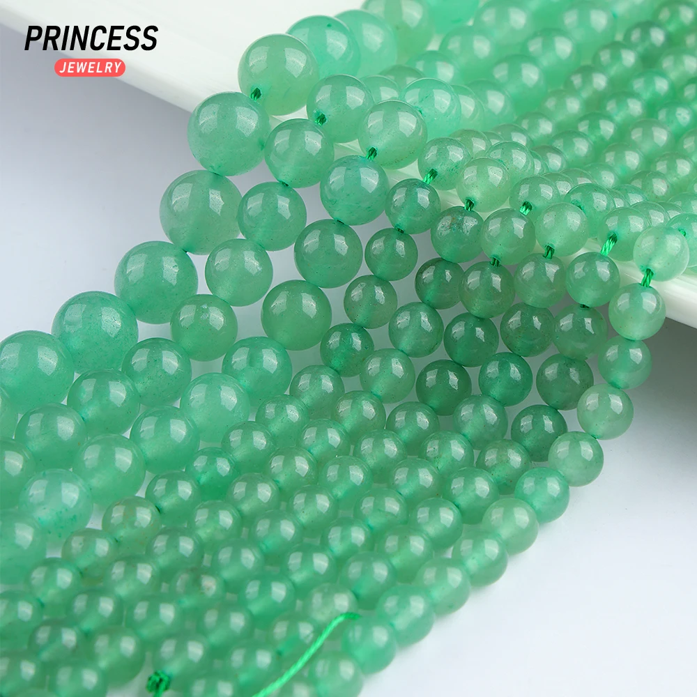 A++  Natural Green Aventurine Loose Beads for Jewelry Making Bracelets Necklace Earrings DIY Accessories Strand 4 6 8 10 12mm