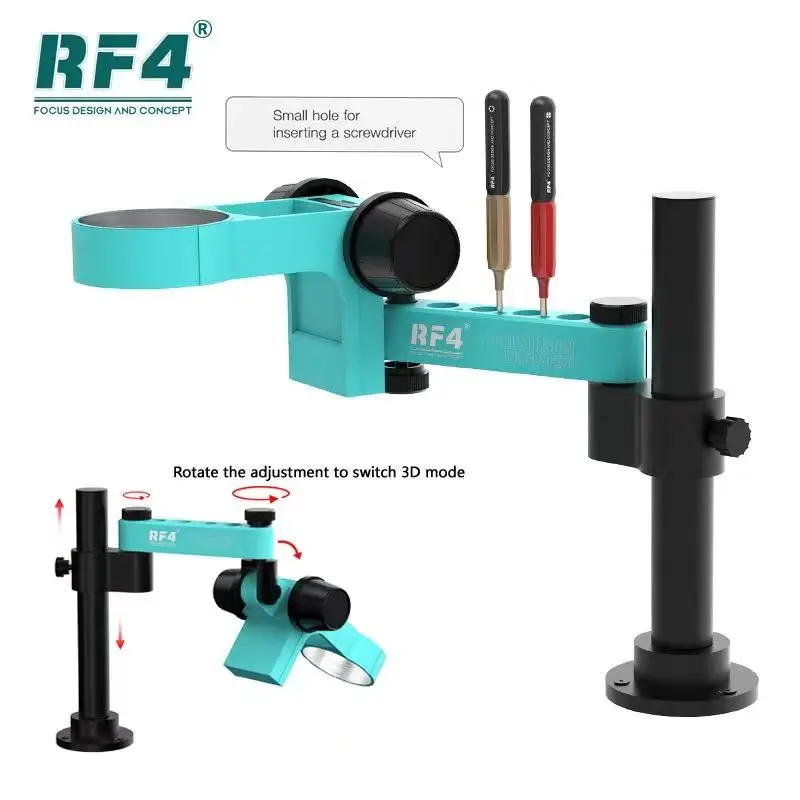 

RF4 RF-FO19 Stereo Microscope Articulating Arm Rotatable Universal Both Arms Stand Telescopic 360° Lifting Maintenance Detection