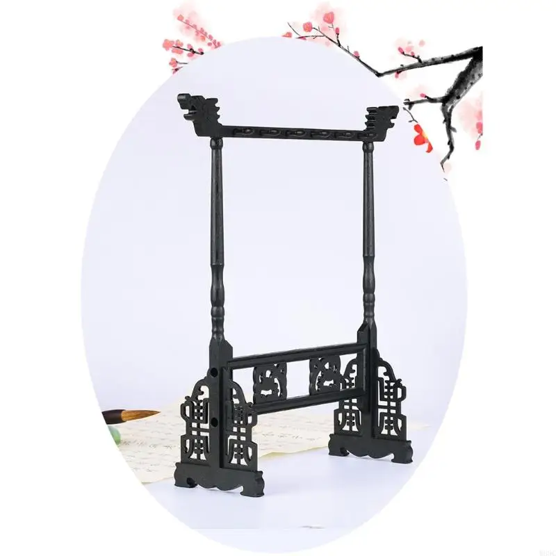 W89C Exquisito Pincel Soporter Rack 12 Pins Cepille Pen Pen Soporte soporte Ornamentos para Oficina