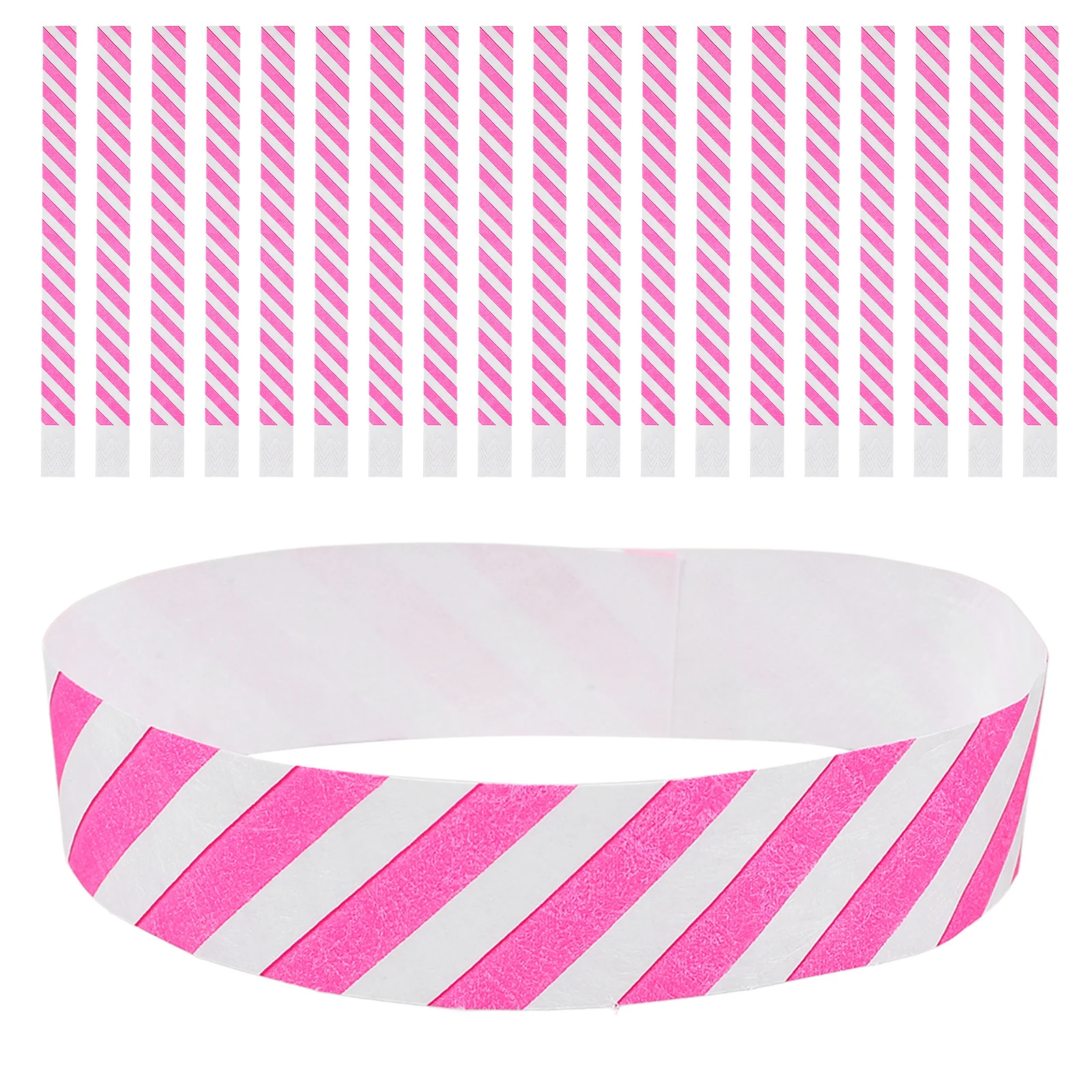 

100Pcs Paper Wristbands Disposable Striped Design Event Entry Wristbands Party Concert Festival Accessory Disposable Wristbands,