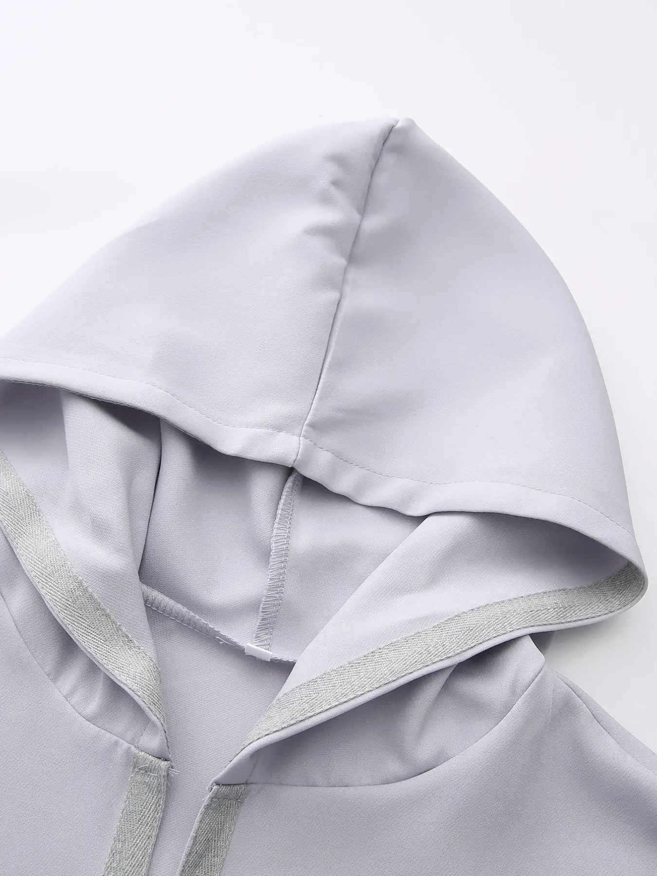 Muslimische Graue Herren Langarm-Kapuzenrobe, Locker Geschnittene Kleidung im Nahost-Arabischen Ethnischen Stil, Gebetskleidung, Lässiges Langes Gewand