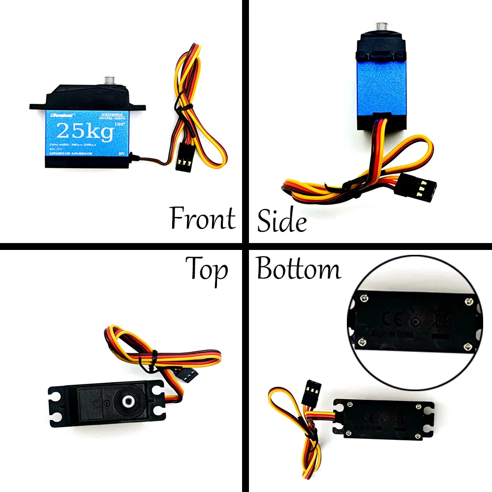 25KG digitale servo 180/270 graden, metalen tandwiel hoog koppel, voor RC auto robotarm industrieel