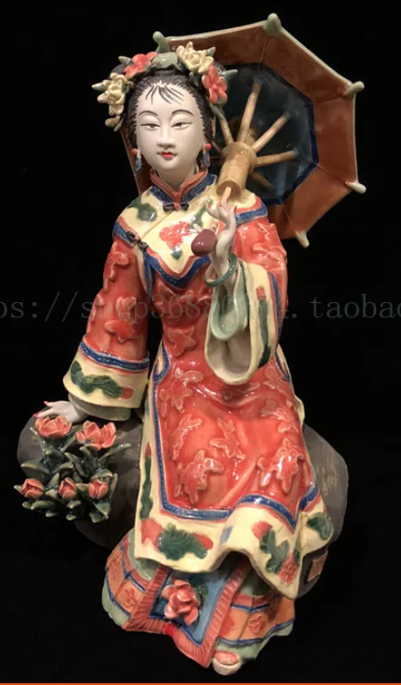 Shiwan doll boutique master works autumn ladies figure crafts ceramic ornaments send foreigners creative gift