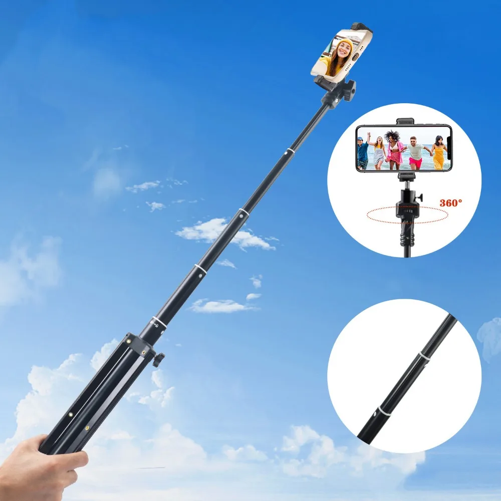 ZOMEI 133cm Selfie Stick 3 w 1 Statyw do transmisji na żywo Uchwyt do statywu Składany do telefonu komórkowego iPhone Huawei Samsung Xiaomi