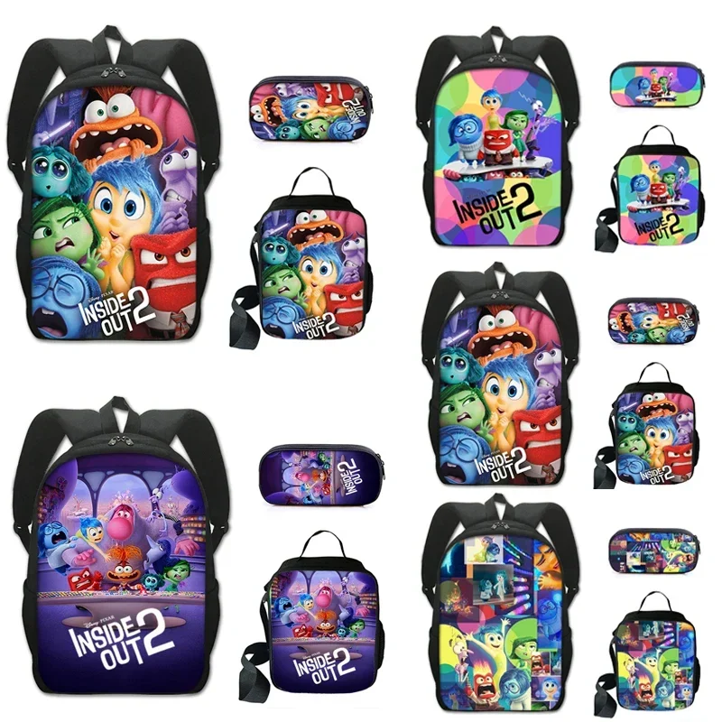 

3Pcs Set School Inside Cartoon Out Printing Backpack with Lunch Bags Pencil Case,Kids Bags Custom Large Capacity Backpack 2024