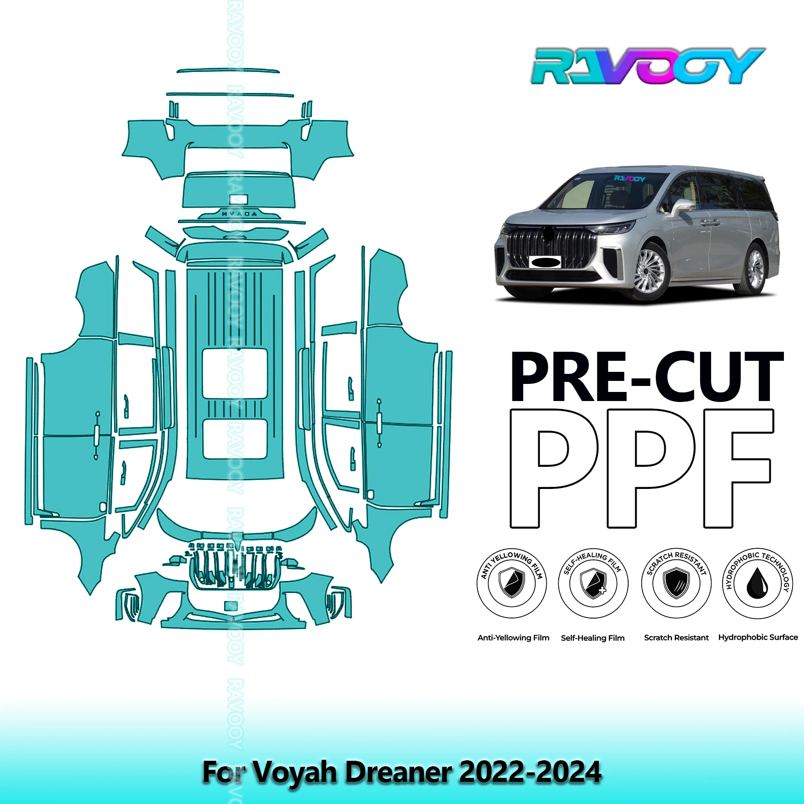

Car Precut Paint Protection Film Full Vehicle Anti-scratch Exterior TPU PPF For Voyah Dreaner 2022-2024
