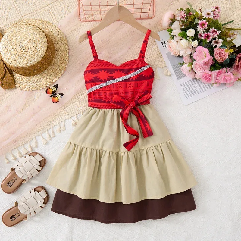 

XT8Moana Girls Fairy Dress 2025 New Sleeveless Princess Cosplay Skirt Girls Outdoor Children's Casual Skirt Summer Cute CosXT6@!