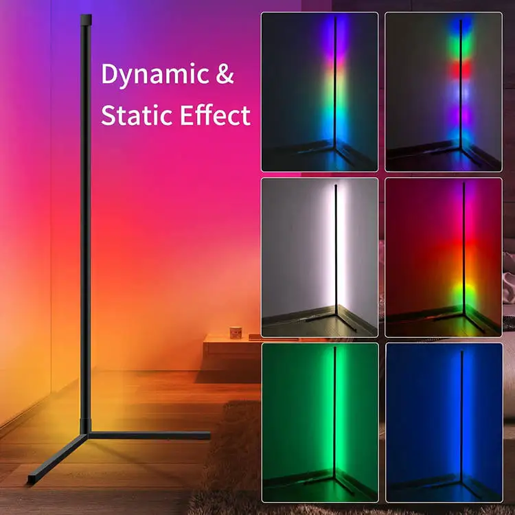 Corner Lamp Rgb Tall Light Dimmable Floor Smart Led Gaming Color Changing Light Remote Stand Decor Lighting For Living Room