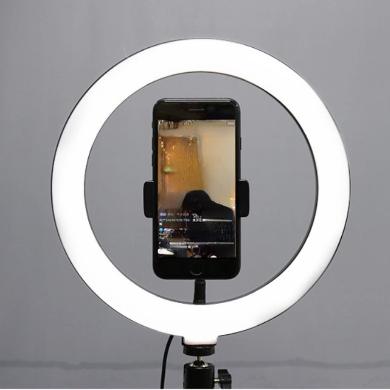 12/10/8/6inch Selfie Ring Light Photography Fill Light Led Ring Lamp with Pan-tilt Ringlight for Video Recording Live Broadcast