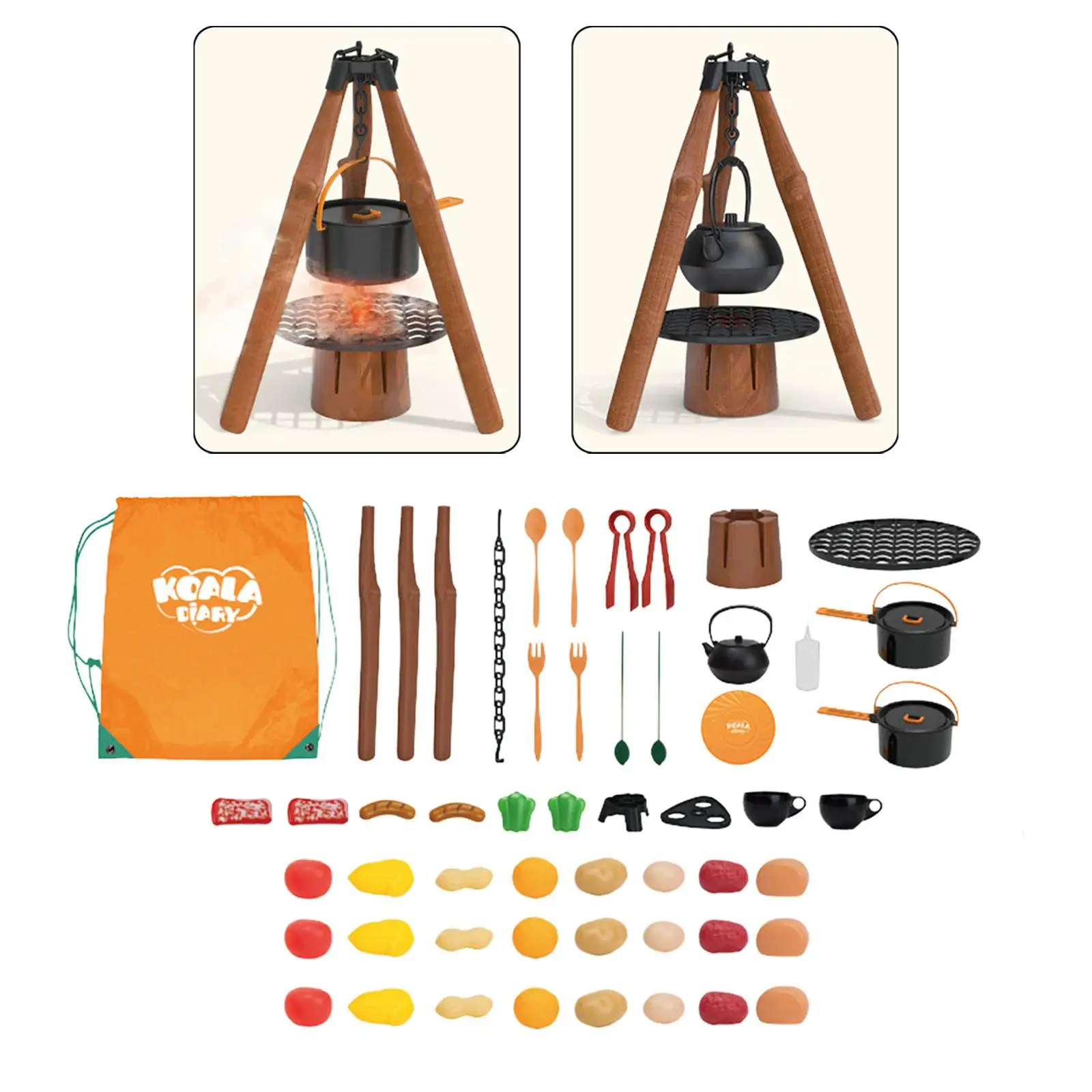 Camping Tea Party Speelgoed Set Montessori Keukenspeelgoed voor Meisjes Vakantiecadeaus