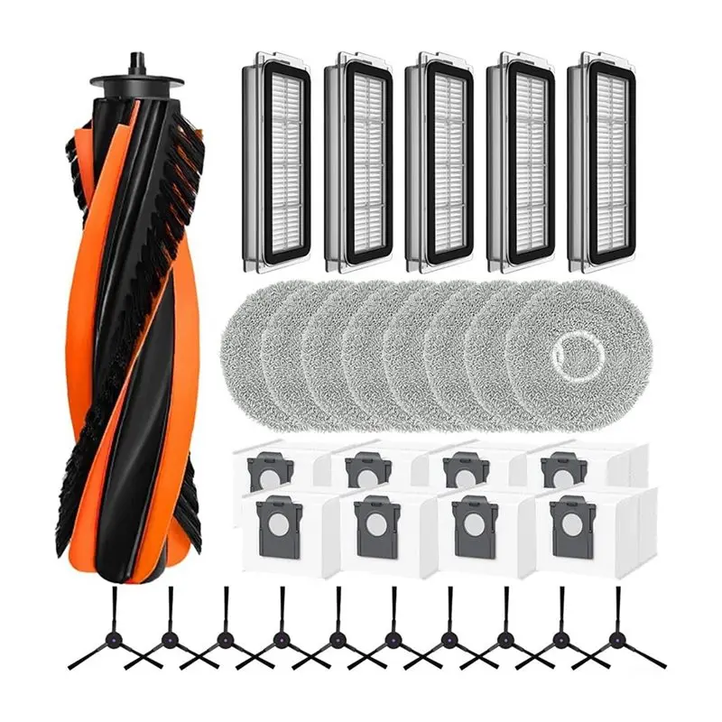 

【SUPERDEALS】32 Pcs For Cecotec Conga X70 Sweeping Machine Accessories Main Side Brush Mop Filter Dust Bags