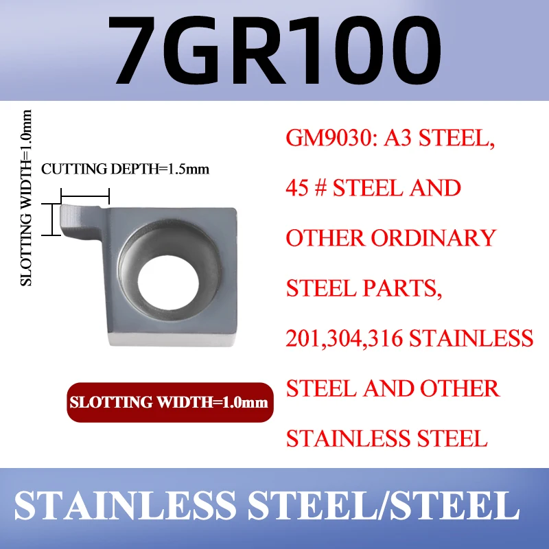 7GR 8GR 9GR 100/150/200/250/300 Inside Grooving Carbide Turning Insert Slotting Cutting Tools For SNGR/L