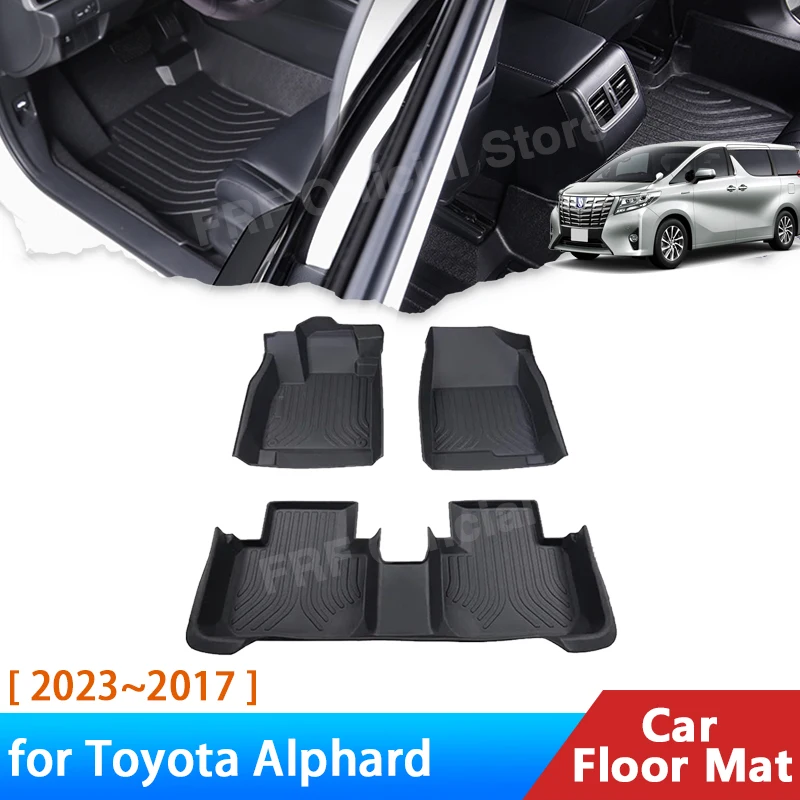 for Toyota Alphard AH30 30 Vellfire 2017~2023 Accessorie TPE Full Surround Protective Liner Foot Pads Carpets Non-slip Floor Mat