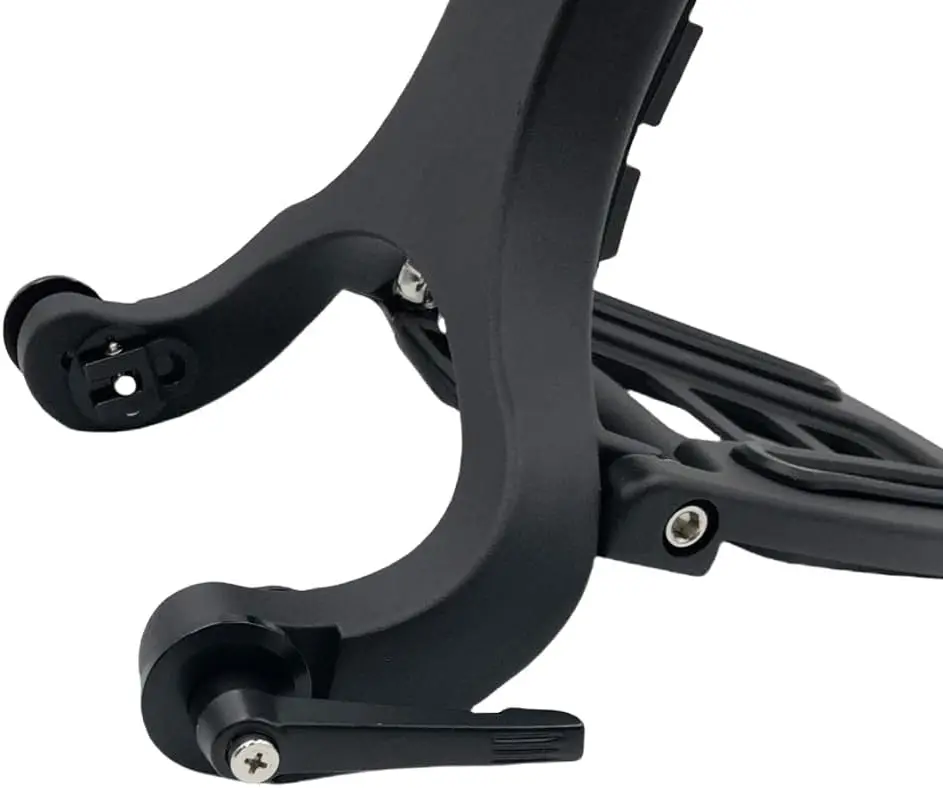 Adjustable Motorcycle Sissy Bar Backrest with Foldable Luggage Rack, Black, Compatible with Various Cruiser Bike Models
