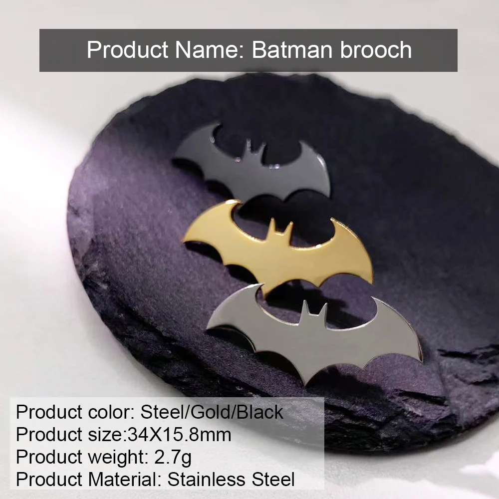 Bat Symbol Lapel Pin - Comic Book Hero Style Brooch, Stainless Steel Enamel Badge, Gotham Inspired Collectible Gift for fans