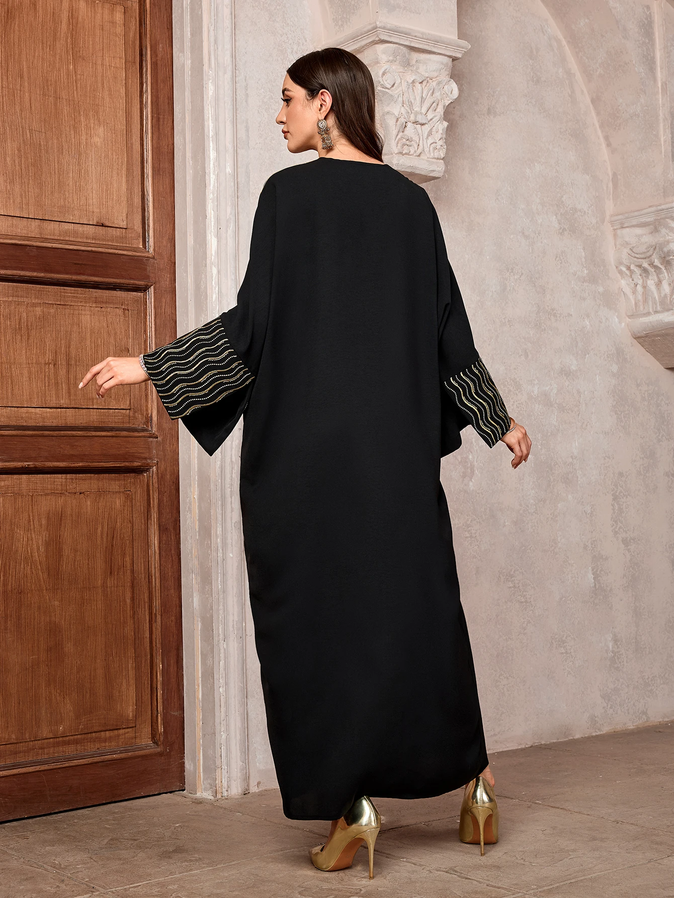 Robe musulmane modeste pour femmes, Kimono arabe, Cardigan Abaya, Dubaï, Islam, Broderie, Manteau à manches longues, Robe de Turquie, Vêtements de prière