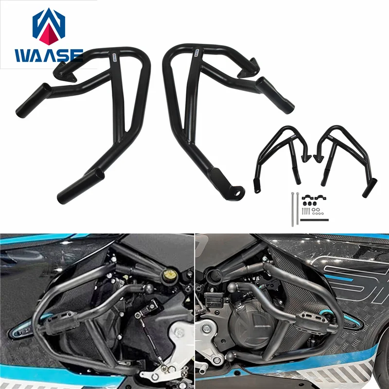 WAASE 25mm bar Engine Bumper Guard Crash Bars Engine Frame Protector For CFMOTO 450SR CF 450 SR 2022 2023