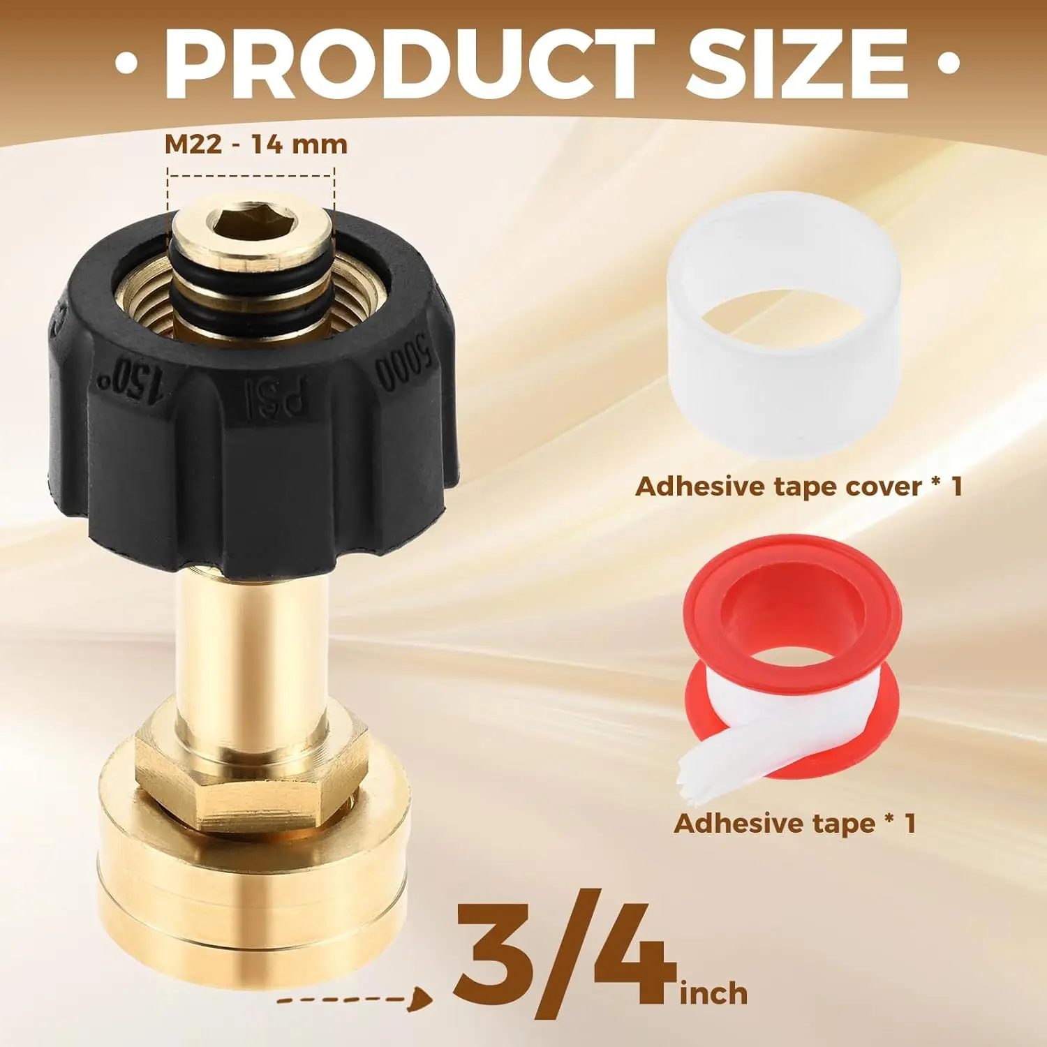 

1 шт. латунь и пластик M22-14 мм X 3/4 дюйма FGH женский садовый шланг адаптер для мойки высокого давления пистолет-распылитель соединитель водяного шланга