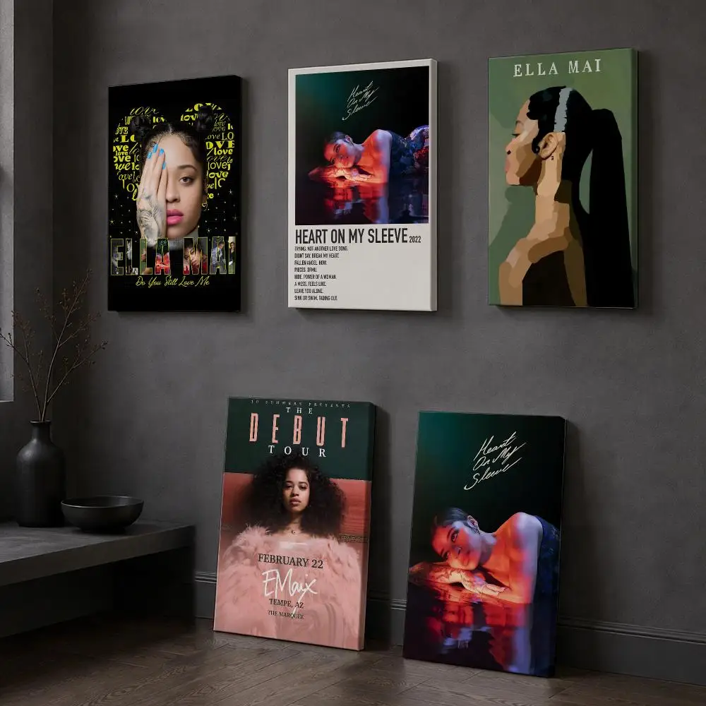 Singer E-Ella Mai Framed Wall Painting Modern Framed Canvas Wall Art Print Home Decoration Poster Living Room