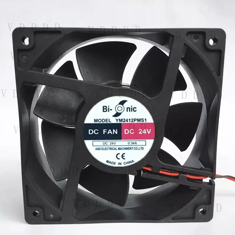 

LL for 1PCS Bi-onic YM2412PMS1 DC24V 0.34A 2-wire cooling fan 12038 12cm