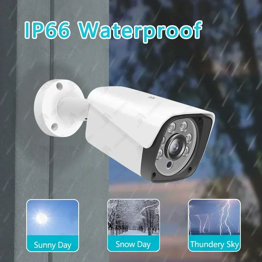 POE 5MP IP Camera Rj45 Outdoor Waterproof H265 Security Surveillance Bullet CCTV Camera Motion Detection Smart Home Wired Cam
