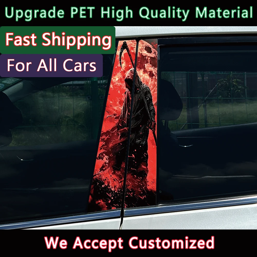 

Gothic Skull Car Stickers DIY Car B-pillar Cover Scratches Waterproof Durable Cartoon Automobile Decoration Auto PET Decals
