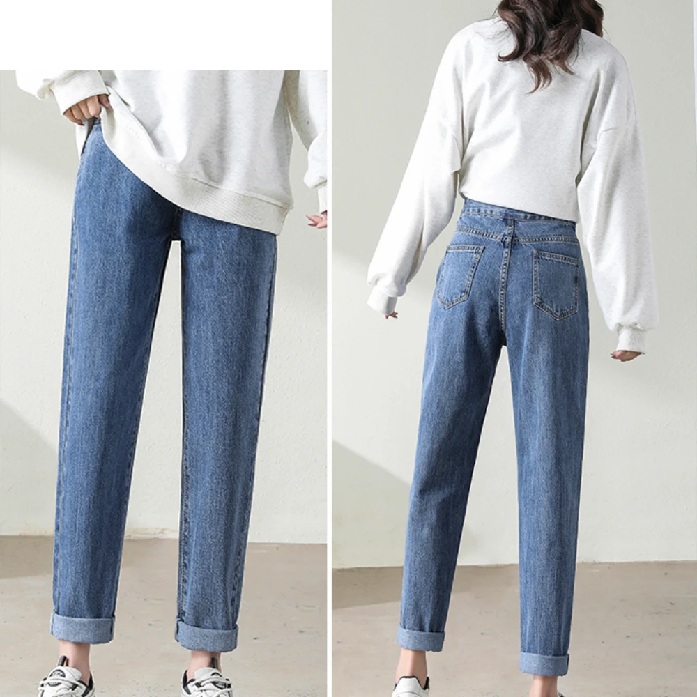 Jeans jeans calças de maternidade para grávidas roupas femininas do vintage calças de lápis abdominais calças de cintura alta gravidez jeans novo