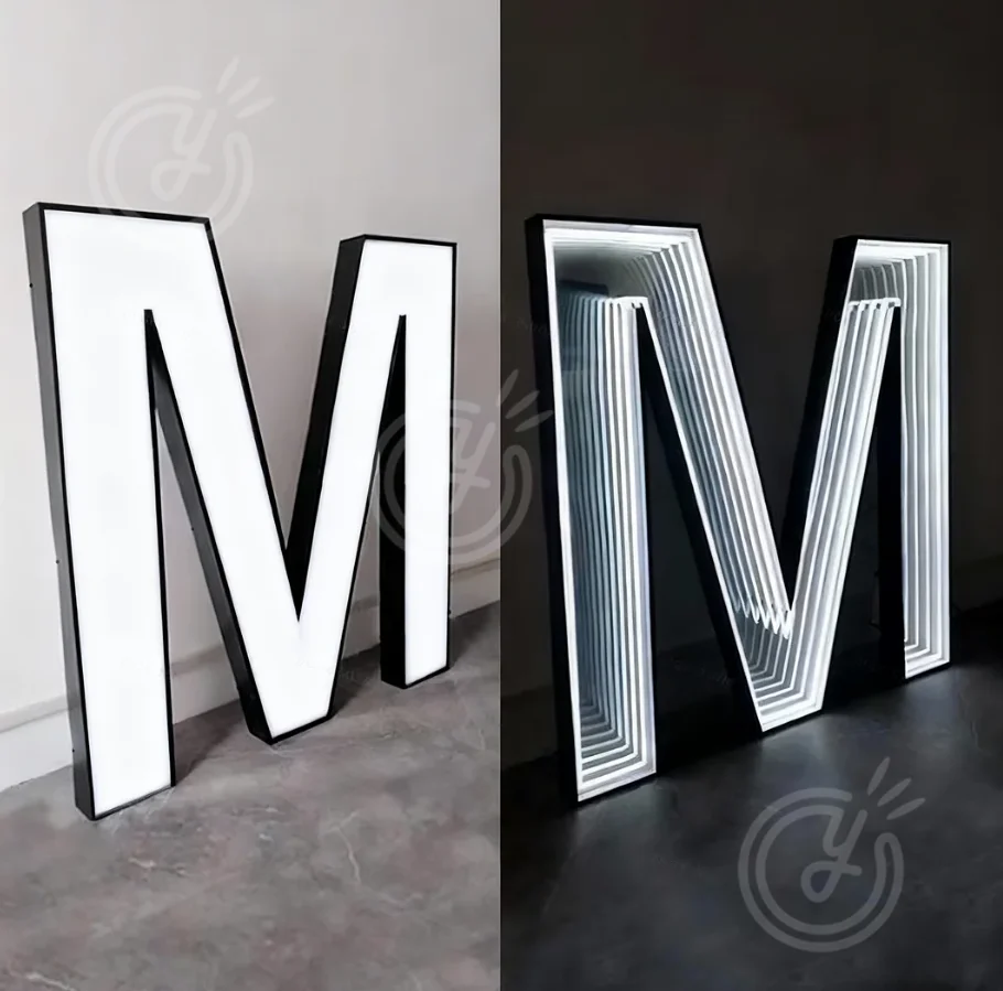 

Светодиодная вывеска с буквами на заказ, зеркало «Бесконечность», логотип реального размера, зеркальные вывески «Бесконечность», бизнес-световая дорожка, буква, рекламная вывеска