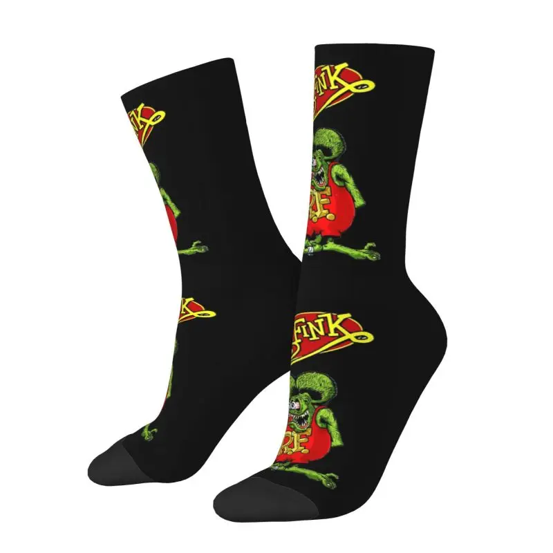 Funny Printing Rat Fink Socks for Women Men Stretch Summer Autumn Winter Cartoon Animation Crew Socks