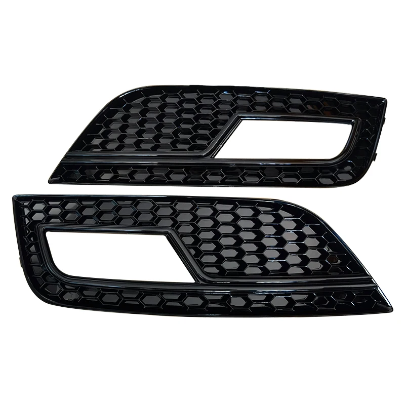 Honeycomb Front Grille Grill Fog Light Lamp Cover For Audi A4 B8.5 2013-2016 Front Bumper Lower RS4 Style Car Accessories