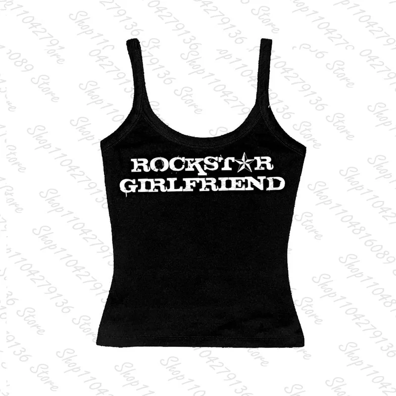Harajuku Y2k Letter Print Women High Street Streetwear Vintage Girlish Crop Summer Punk Casual Goth White Slim 2000s Clothes Y2k