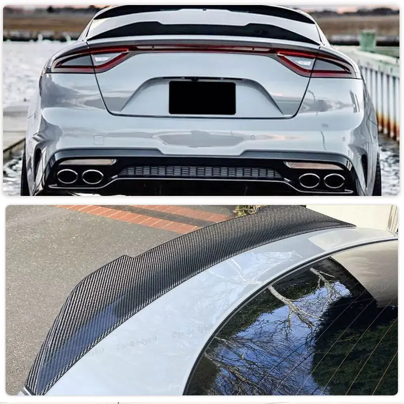 Carbon Fiber Rear Trunk Spoiler Wings for Kia Stinger 2018-2023 Car Racing Rear Spoiler Highkick Boot Lid Wing Lip Body Kit