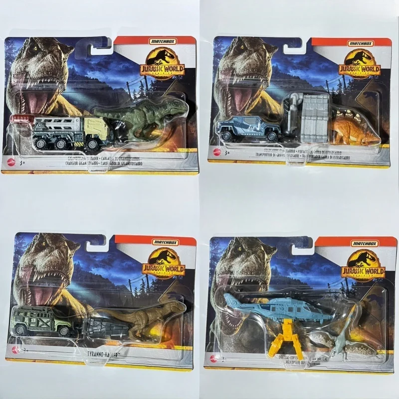 

Original Matchbox Jurassic World Dinosaur Transport Car Series Giant Beast Pterosaur T-Rex Alloy Model Toys Boy Stegosaurus Gift
