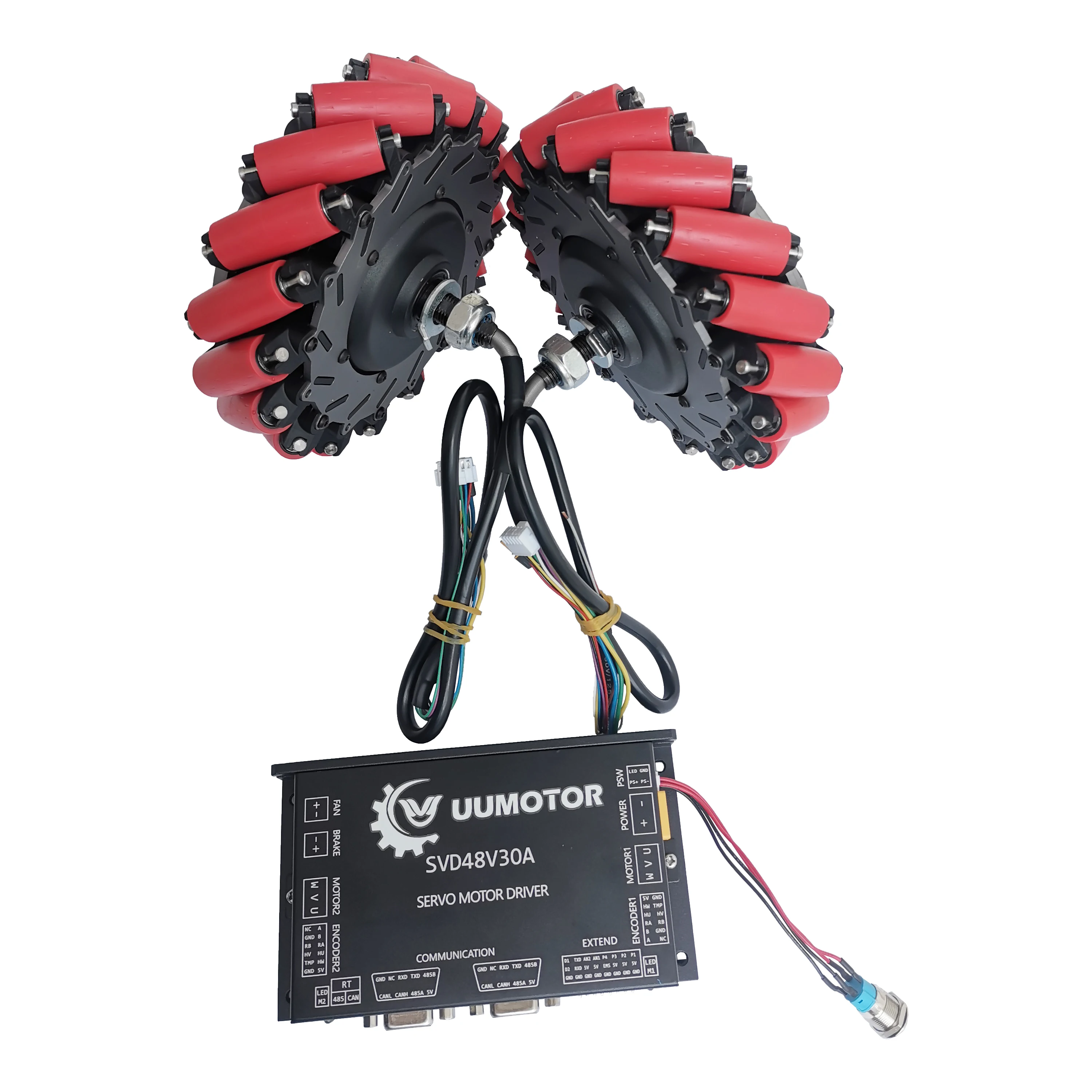 

Robot 6-inch Mecanum in-wheel motor 24v-48v 50w-150W low speed high torque brushless DC motor with controller kit