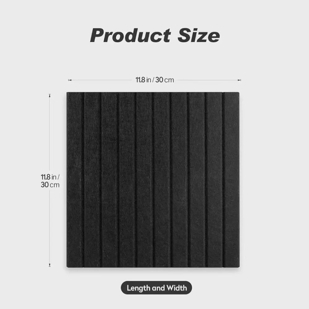 6pcs 30x30cm Sound-Absorbing Panels Sound Insulation Pads Echo Bass Isolation DIY Self-adhesive Background Felt Wall Sticker