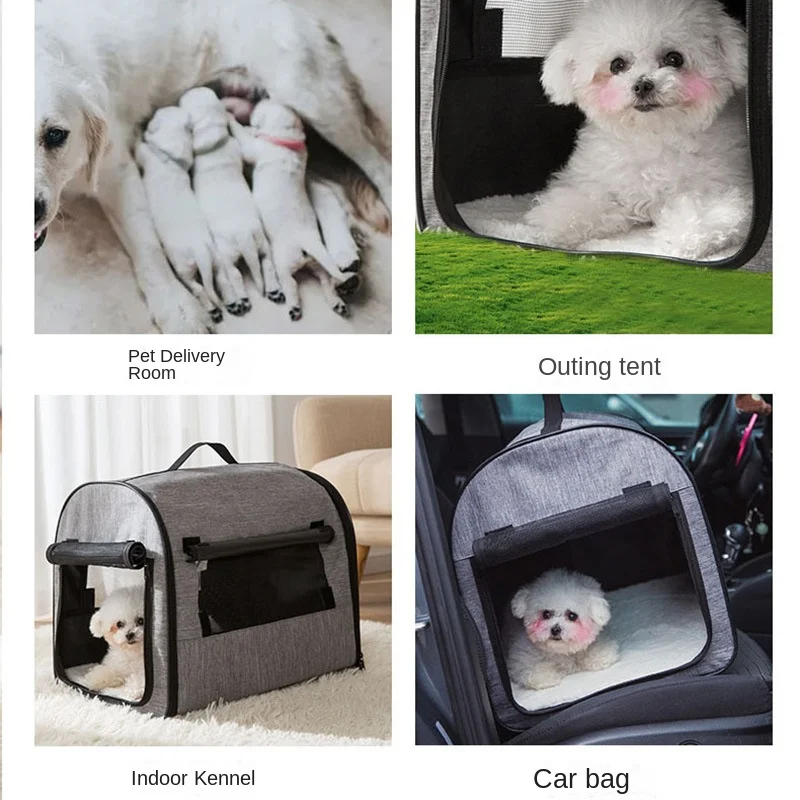 Imagem -03 - Portátil Dog Carrier Bolsa Pet Car Travel Crates Veículo Folding Soft Bed Dobrável Kennel House