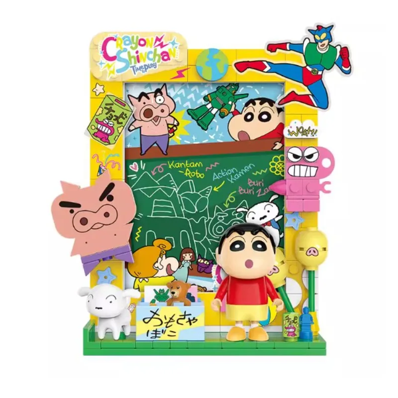 Crayon Shin-Chan Building Block Magnetic Refrigerator Sticker Frame Refrigerator Sticker Room Decor Home Accessories DIY Gift