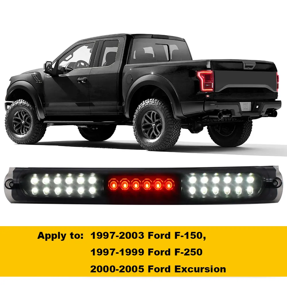 

For Ford F150 1997 - 2003 Heritage Excursion LED Third Brake Light Cargo 3rd High Mount Stop Light Black Housing Smoke Lens