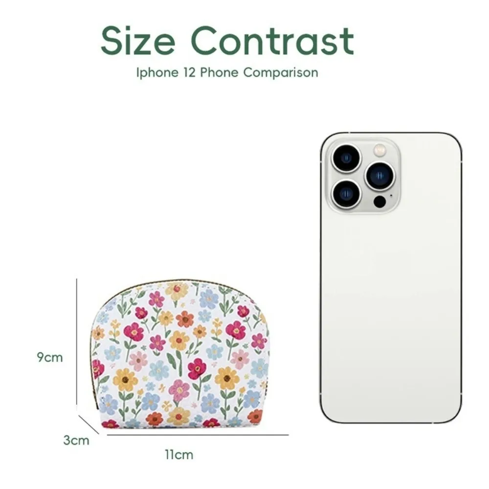 المحمولة الأزهار المطبوعة عملة المحفظة بو حقيبة التخزين تغيير المال المنظمون سستة صغيرة مخلب المحفظة النساء الفتيات