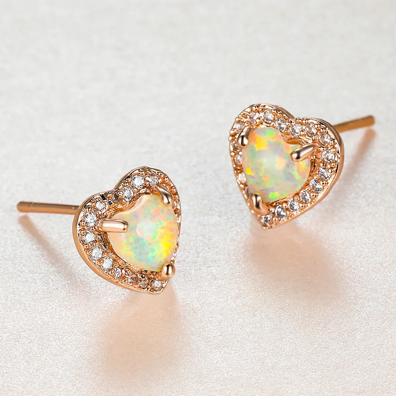 New Love Inlaid Zircon Auspicious Earrings for Women, with A Niche Design and High-end Temperament, Jewelry Accessories